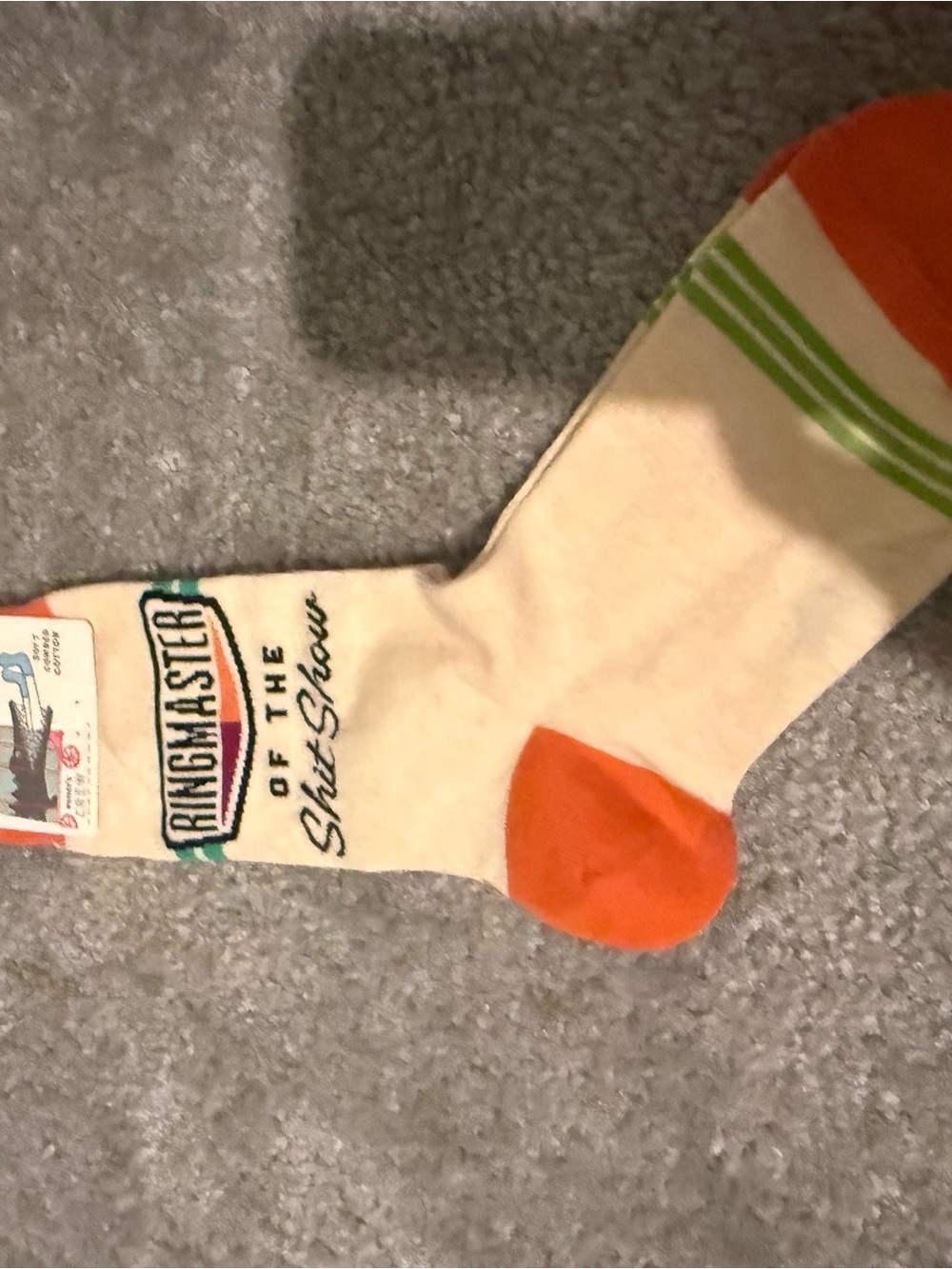 Ringmaster of the Show Cream & Orange Novelty Socks
